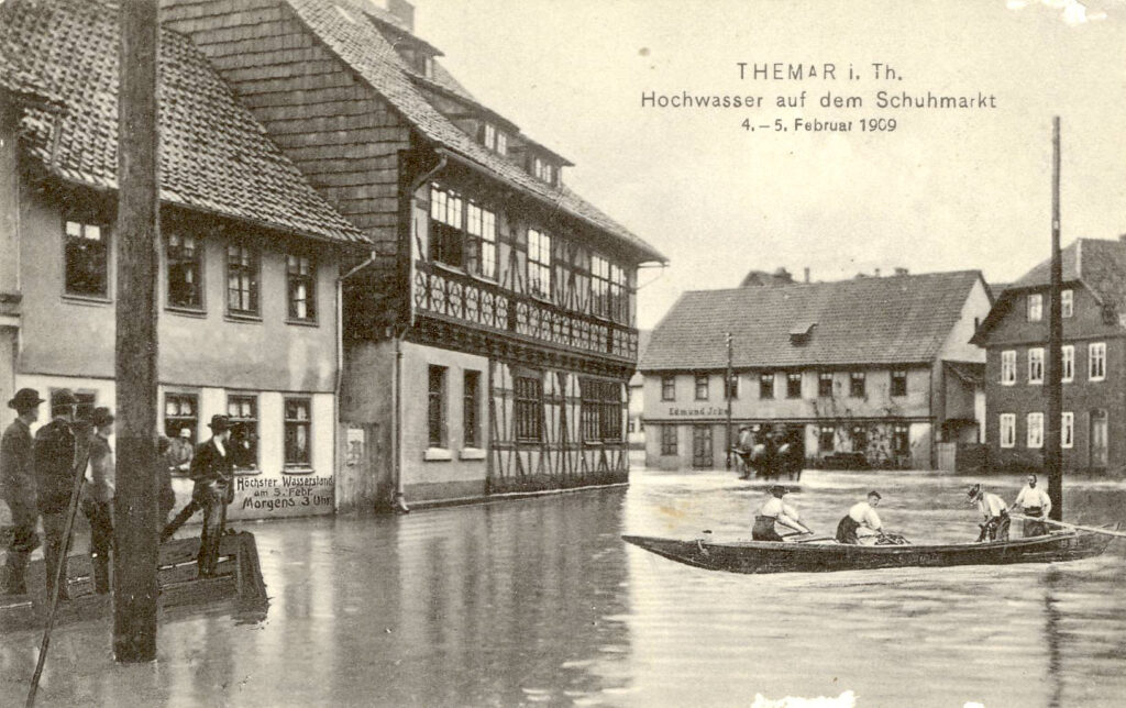 Themar i. Th. Hochwasser auf dem Schuhmarkt