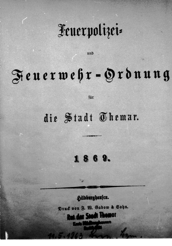 Feuervordnung Themar 1869