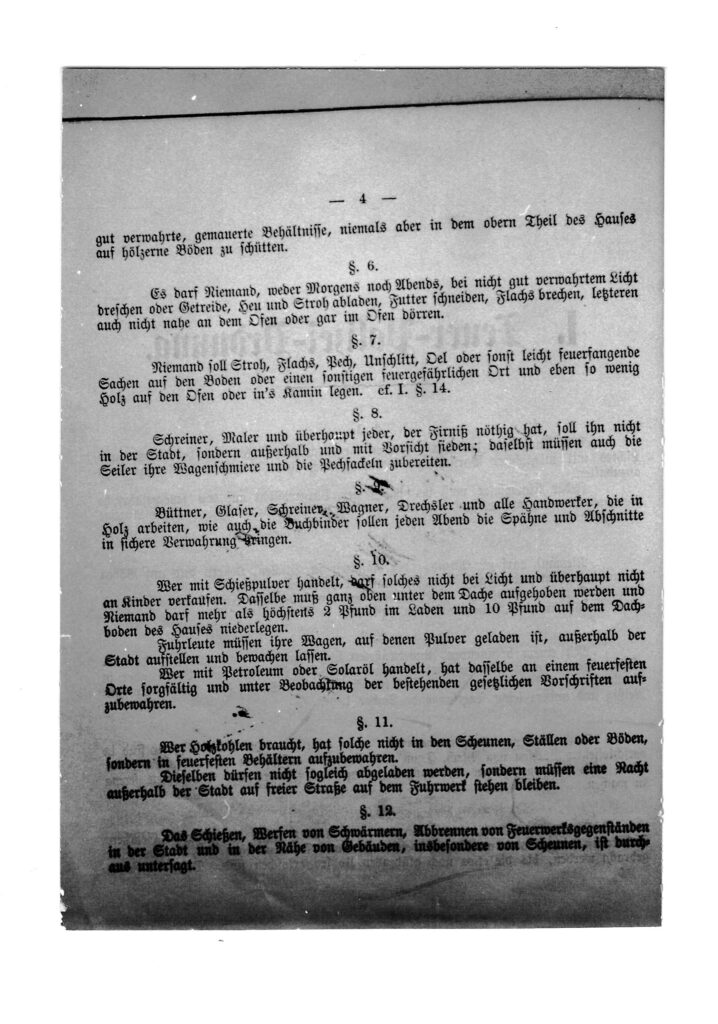 Feuervordnung Themar 1869