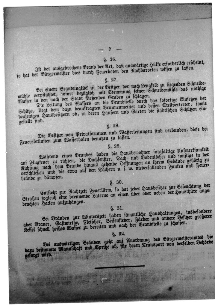Feuervordnung Themar 1869