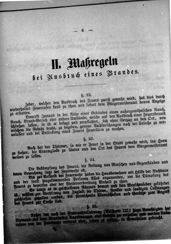 Feuervordnung Themar 1869