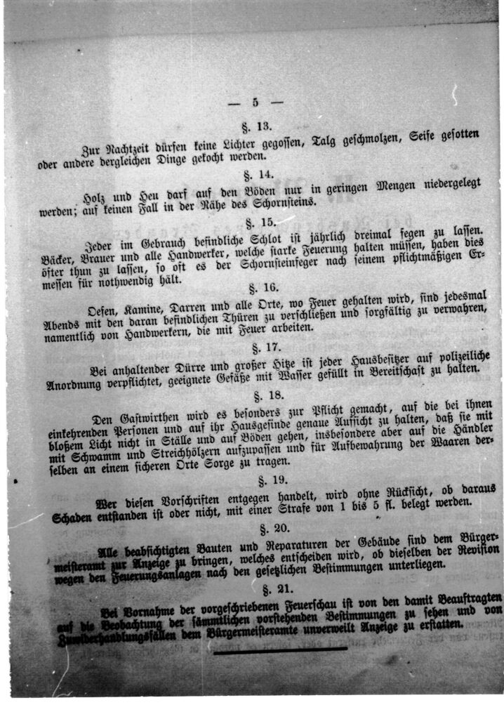 Feuervordnung Themar 1869