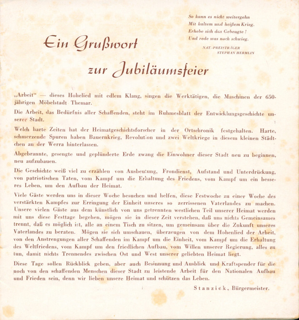 650 Jahrfeier Themar Festschrift Seite 03