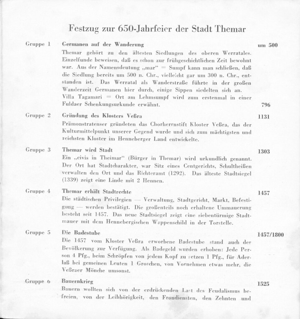 650 Jahrfeier Themar Festschrift Seite 06