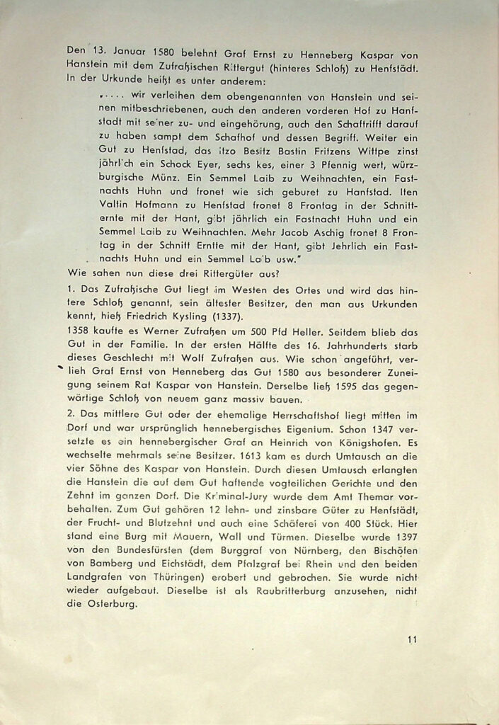 Festschrift zum Heimatfest der Gemeinde Henfstädt 1955