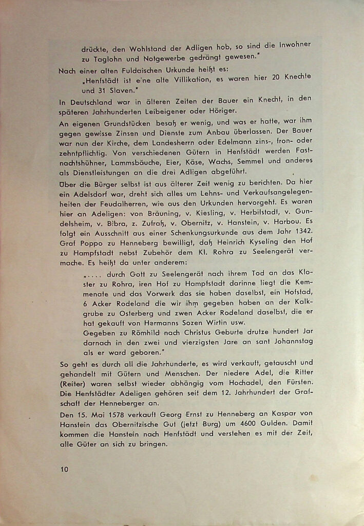 Festschrift zum Heimatfest der Gemeinde Henfstädt 1955